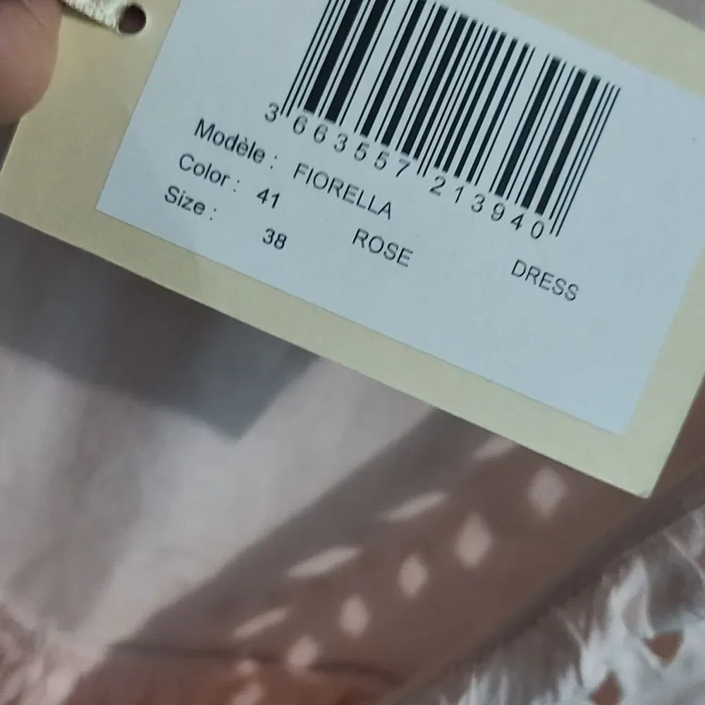 Paul & Joe Sister Pink Fiorella Sleeveless Ruffle Lace Front Dress Damaged - Picture 9 of 9